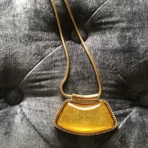 Yellow Retro Stone Necklace